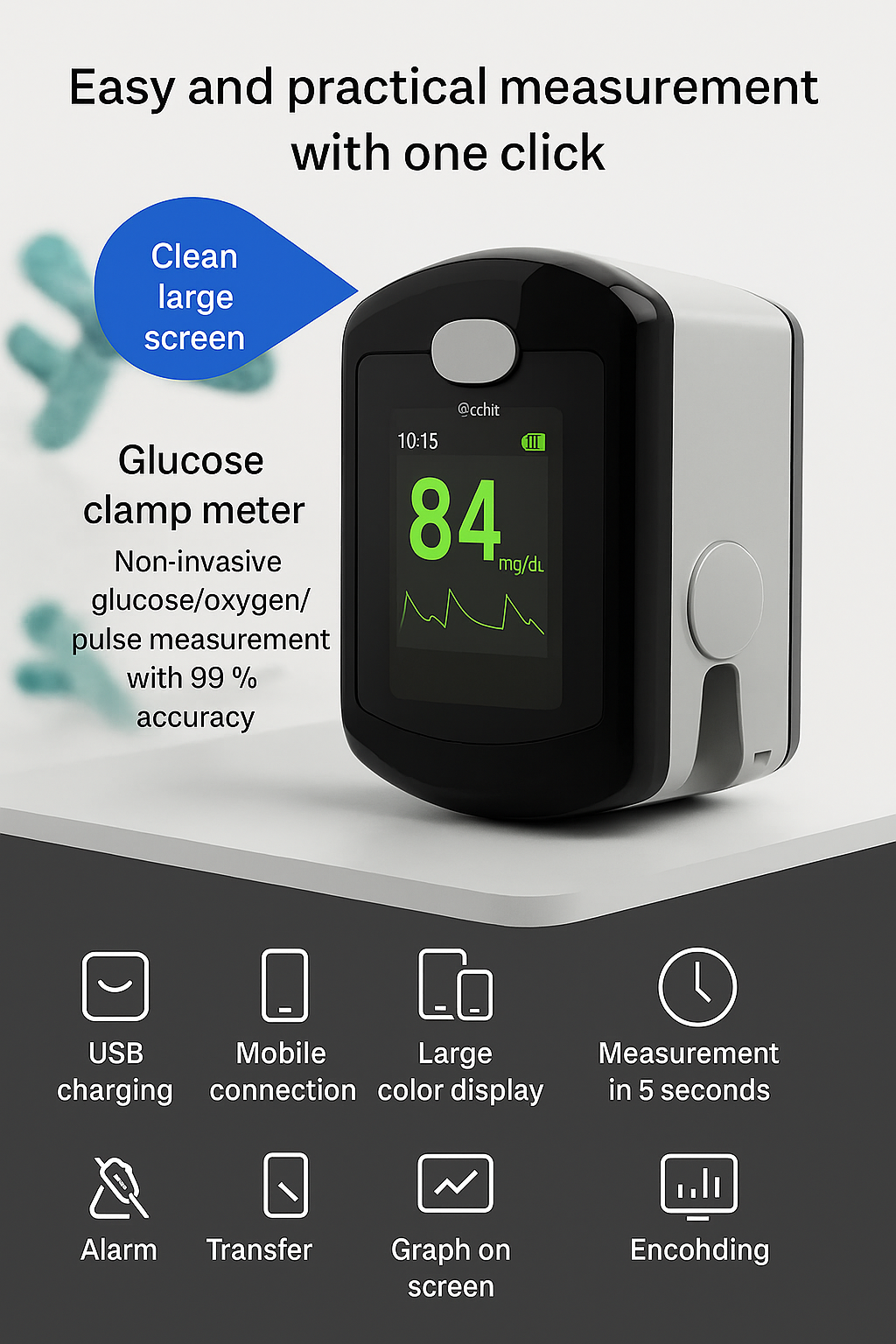 GlucoGOLD™ - De Niet- Invasieve Glucose Meter, meet binnen 5 seconden je suikergehalte zonder te prikken!